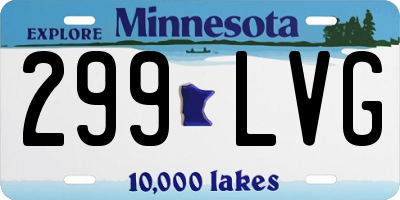MN license plate 299LVG