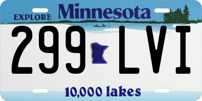 MN license plate 299LVI
