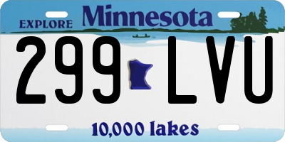MN license plate 299LVU