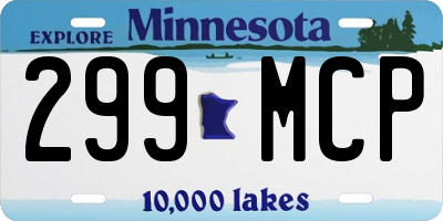 MN license plate 299MCP