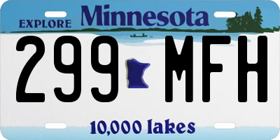 MN license plate 299MFH