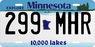 MN license plate 299MHR