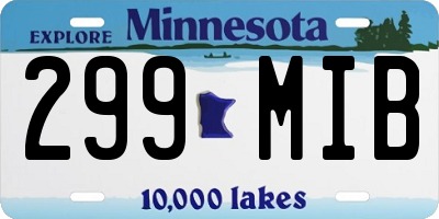 MN license plate 299MIB