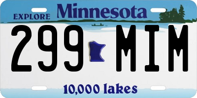MN license plate 299MIM