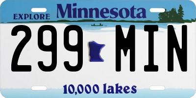 MN license plate 299MIN