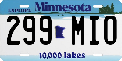 MN license plate 299MIO