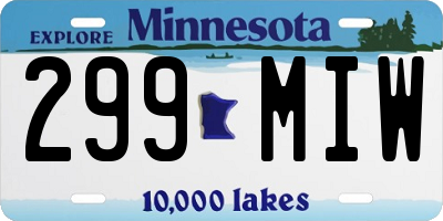 MN license plate 299MIW