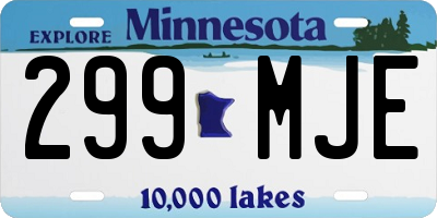 MN license plate 299MJE