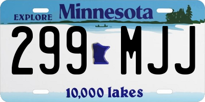 MN license plate 299MJJ