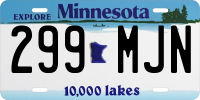 MN license plate 299MJN