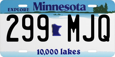 MN license plate 299MJQ