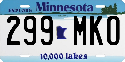 MN license plate 299MKO