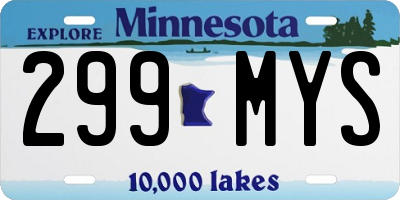 MN license plate 299MYS