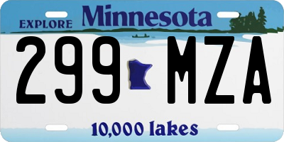 MN license plate 299MZA