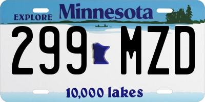 MN license plate 299MZD