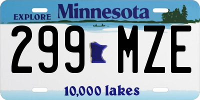 MN license plate 299MZE