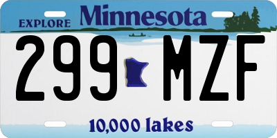 MN license plate 299MZF