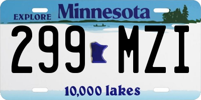MN license plate 299MZI