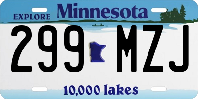 MN license plate 299MZJ