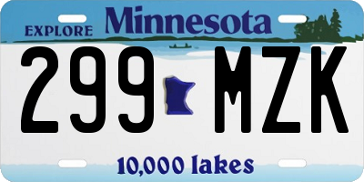 MN license plate 299MZK