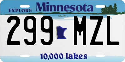 MN license plate 299MZL