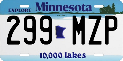 MN license plate 299MZP