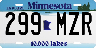 MN license plate 299MZR
