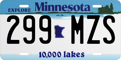 MN license plate 299MZS