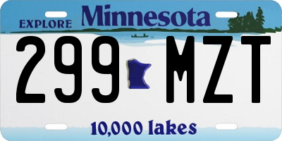 MN license plate 299MZT