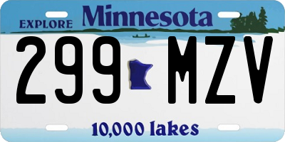 MN license plate 299MZV