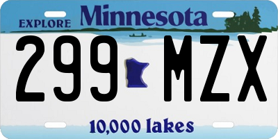 MN license plate 299MZX
