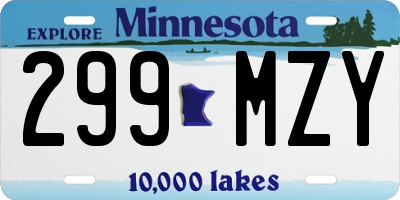 MN license plate 299MZY