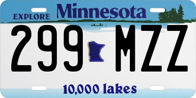 MN license plate 299MZZ