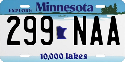 MN license plate 299NAA