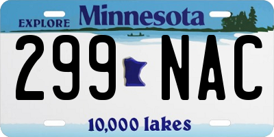 MN license plate 299NAC