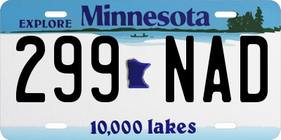 MN license plate 299NAD