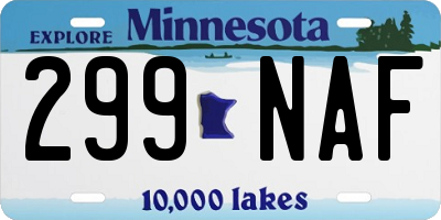 MN license plate 299NAF