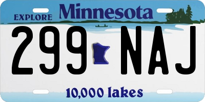 MN license plate 299NAJ