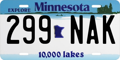 MN license plate 299NAK