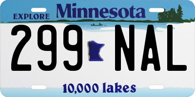 MN license plate 299NAL