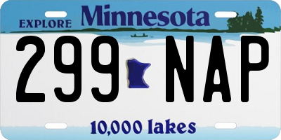 MN license plate 299NAP