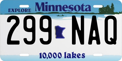 MN license plate 299NAQ