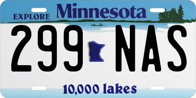 MN license plate 299NAS