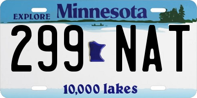 MN license plate 299NAT