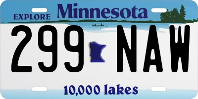 MN license plate 299NAW