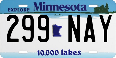MN license plate 299NAY
