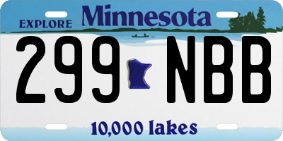 MN license plate 299NBB