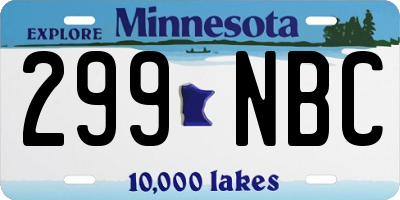 MN license plate 299NBC