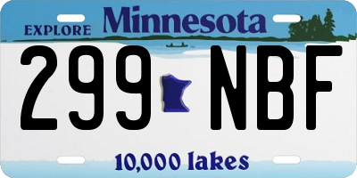 MN license plate 299NBF