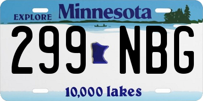 MN license plate 299NBG